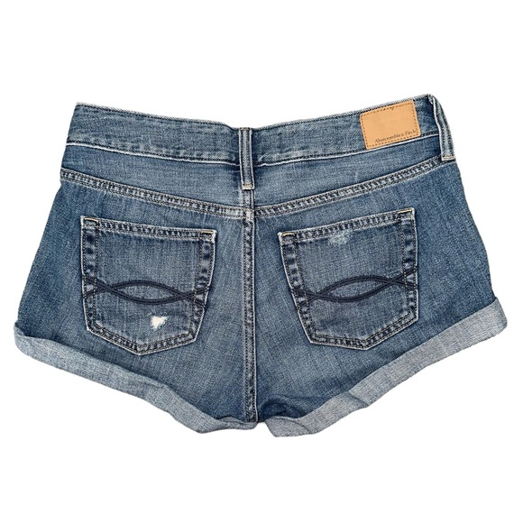 Abercrombie & Fitch Low Rise Distressed Button Fly Boyfriend Shorts Size 0 - Picture 4 of 6